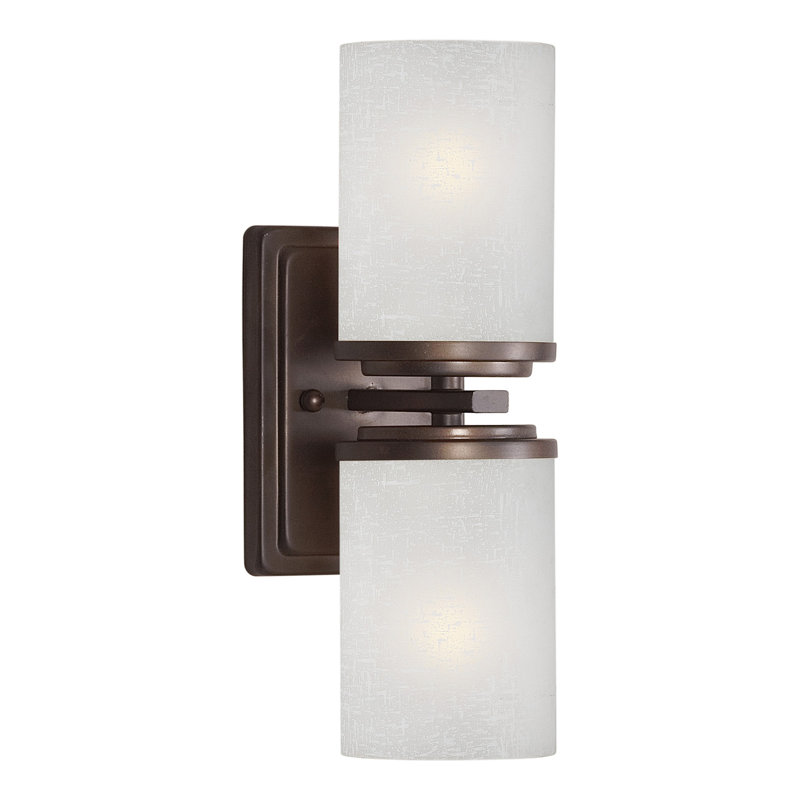 Konen Armed Sconce, Antique Bronze, Umber Linen