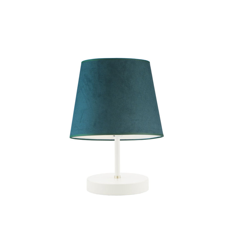 ALMADA VELUR BEDSIDE LAMP, White, Teal