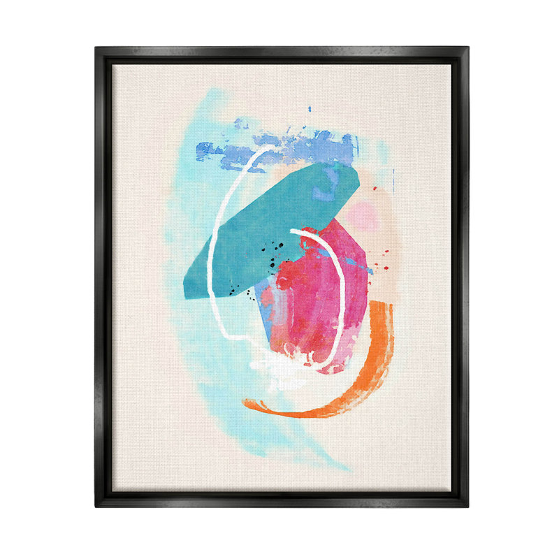 Art moderne, estampe numérique encadrée par Suzanne Nicoll, Cadre flottant noir de jais, H 31 po x l 25 po x P 1,7 po