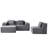 86'' L Shaped Couch With Armrest Organizer,3 Seats Sofas With Movable Ottoman,Comfy Sectional Sofa With Thick Cushion,Linen Sectional Couches For Living Room,Bedroom,Apartment,Dark Gray-920480286-920480284