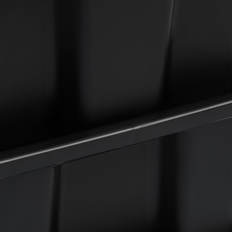 Black Matte Plastic Stacking Storage Trays, Set of 4