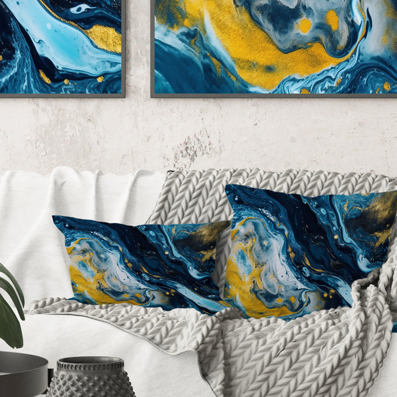 Coussin Agathe Ripple Golden Rivers V - Abstract