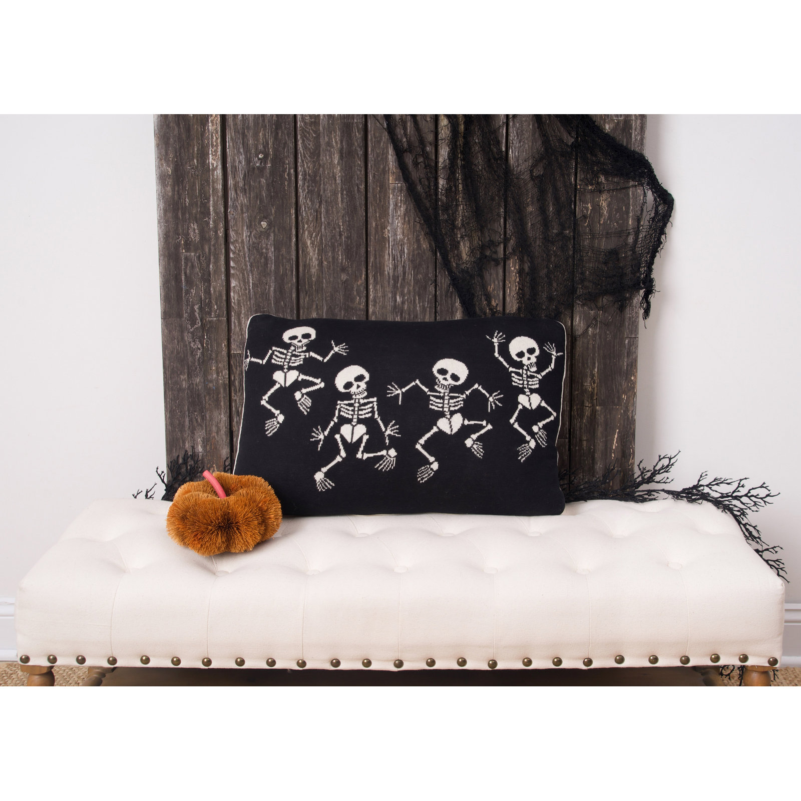 16" x 24" Skeleton Halloween Throw Pillow