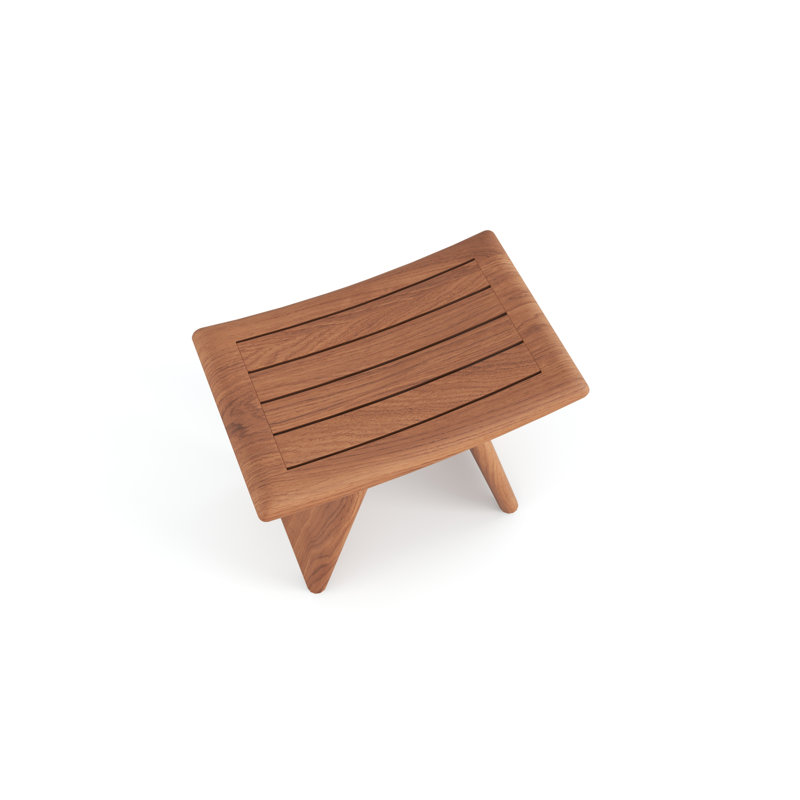 18'' Teak Wood Slatted Spa Shower Bench