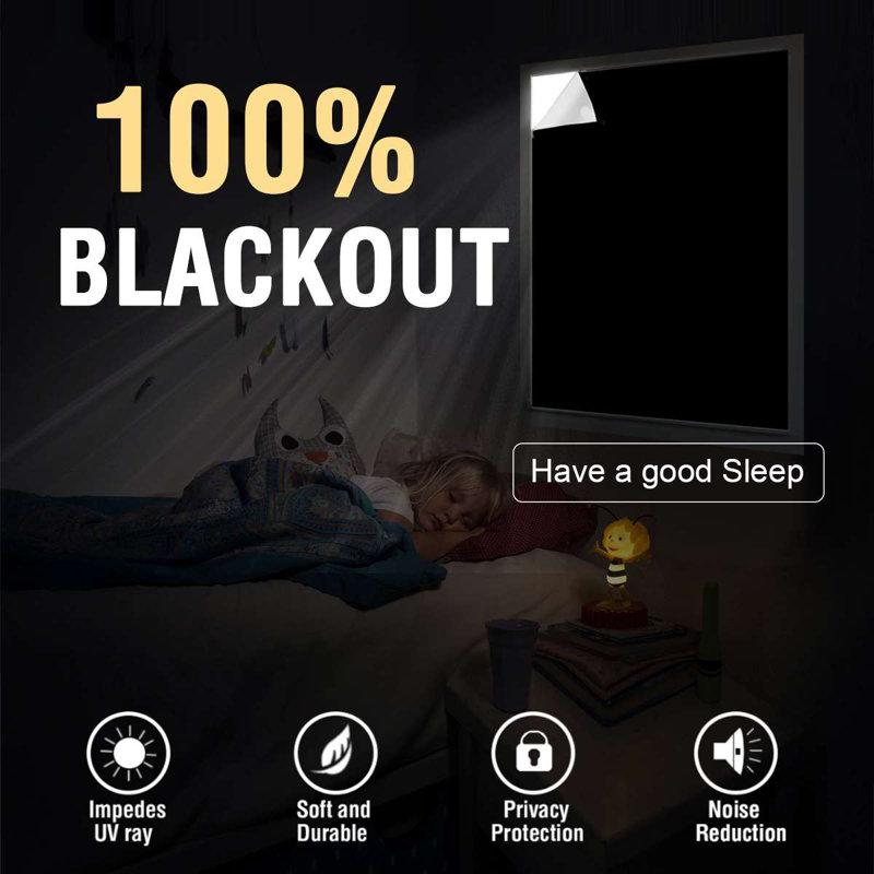 Portable Blackout Curtains for Bedroom, 100% Blackout Blind Curtain for Window No Drill Blackout Roller Shades with Thermal Insulated for Living Room Cut to Any Size