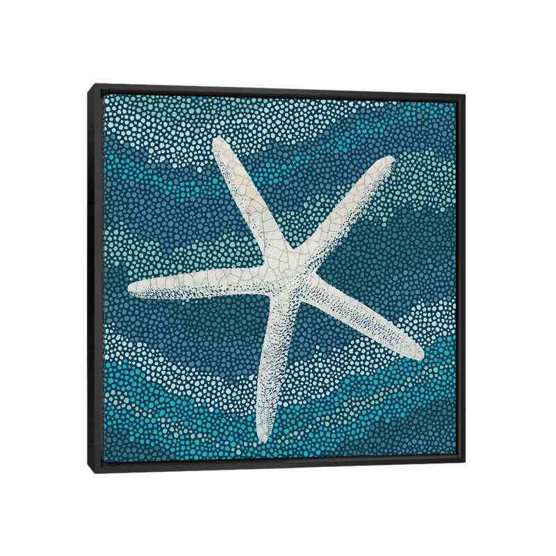 Sea Glass IV, impression sur toile tendue, H 26 po x l 26 po x P 1,5 po, Toile avec cadre noir, Pas de tapis