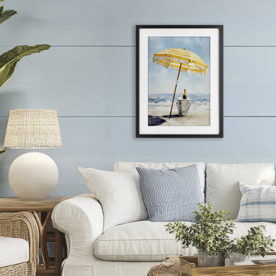 «Sunshine Celebration at Seaside», reproduction encadrée sous verre, conception de Petal Prints Design