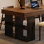 Bureau d'écriture avec tiroirs brun noisette + bois rectangulaire noir + fer-382319110