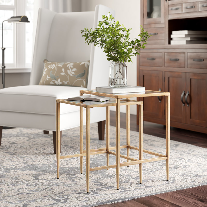 Edmont Glass Top Nesting Tables