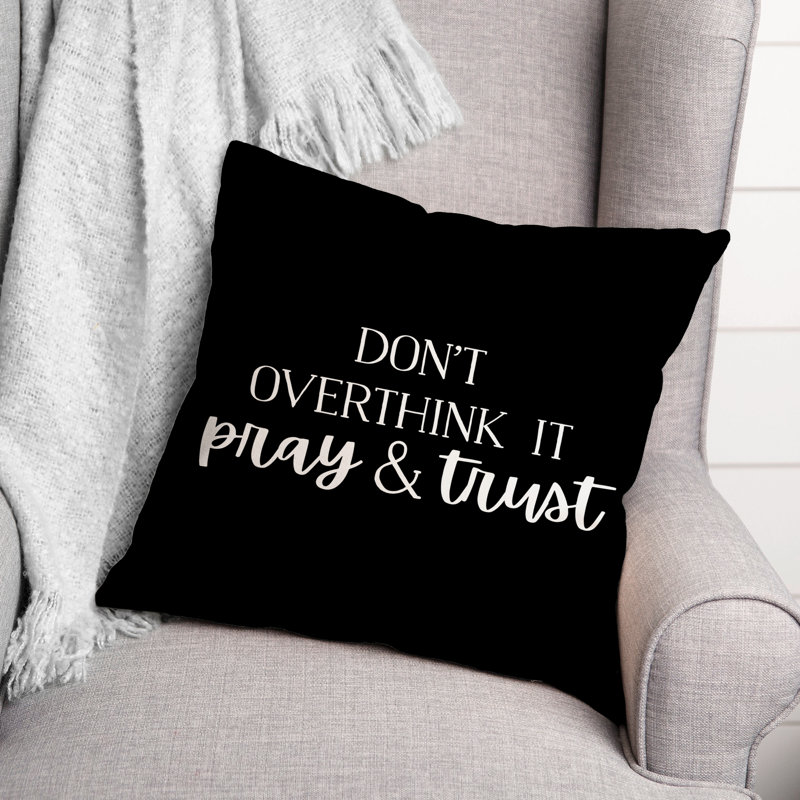 Coussin décoratif intérieur / extérieur en polyester , Noir, H 18 po x l 18 po