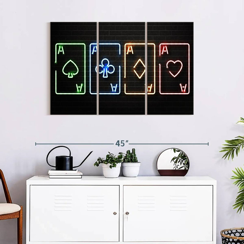 Reproduction d'art sur toile néon, H 24 po x l 38 po x P 1,25 po