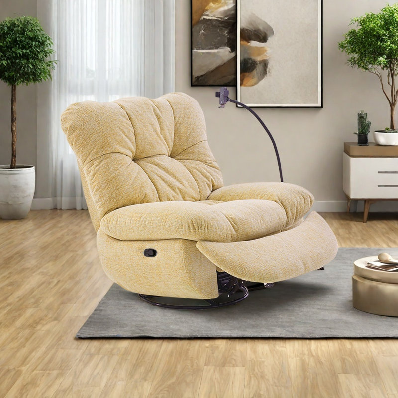 Fauteuil inclinable confortable et réglable, Jaune