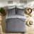 Elegant Bedding Sets, Polyester Charcoal Stripe, Modern Queen Style