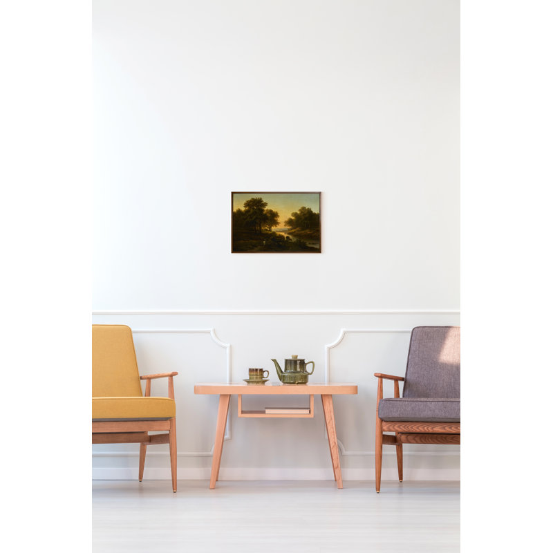 River Landscape Print by Alexandre Calame