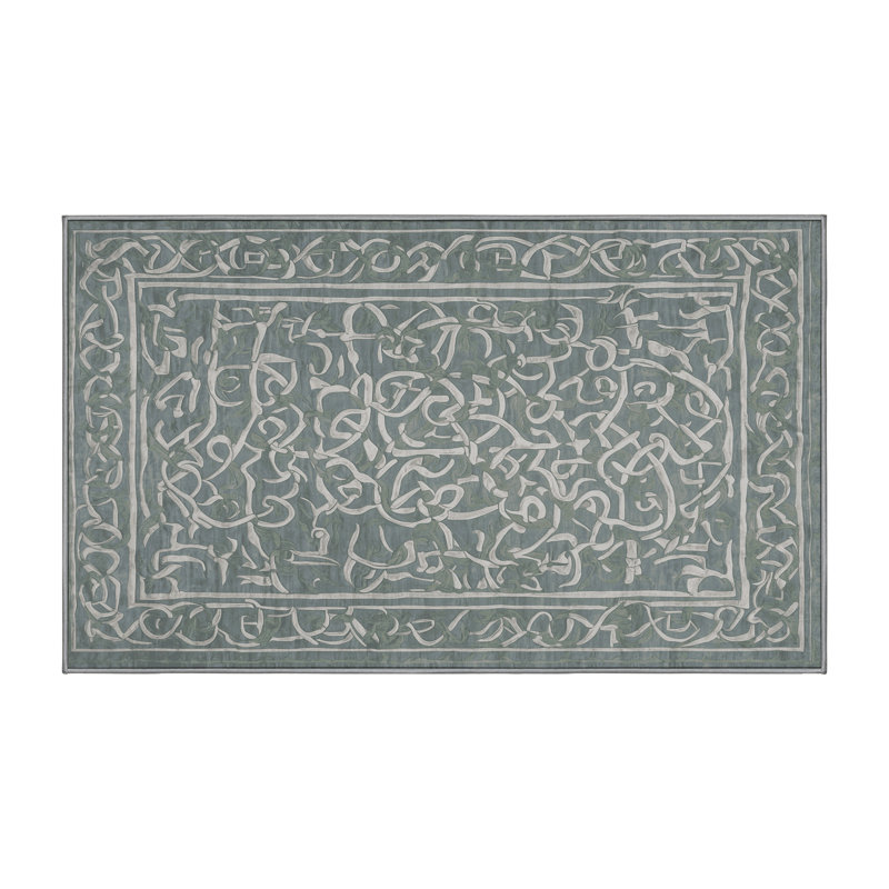 Machine Washable Gray Area Rug, Runner 2' x 5'