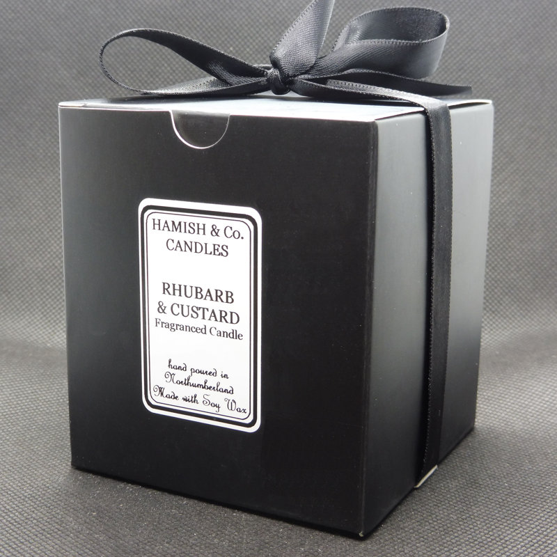 Rhubarb And Custard Scented Jar Candle with Glass Holder