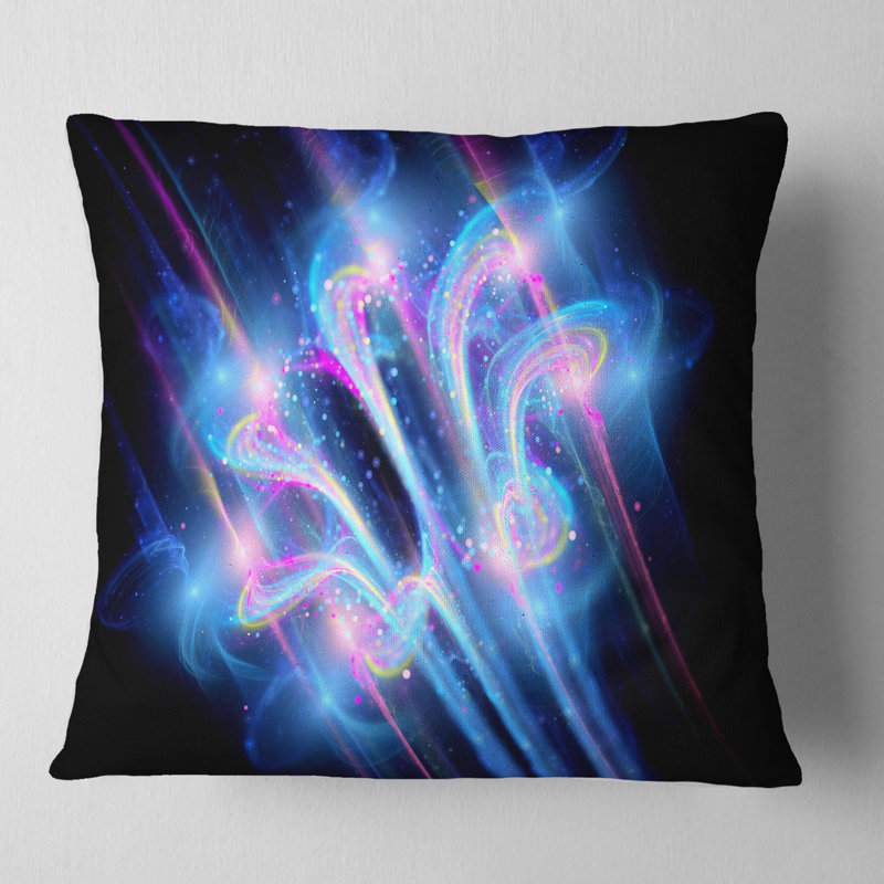 Coussin floral à fleurs fractales, 16 po x 1 po, Coussin décoratif