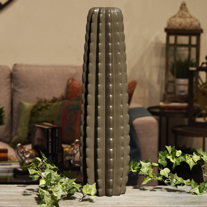 Ceramic / Porcelain Floor Vase, Taupe