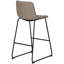 Siège de bureau de style moderne avec siège tapissier en similicuir taupe, confortable