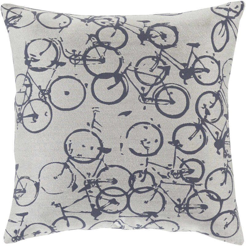 Throw Pillow, Navy/Ivory, Down, 18" x 18"
