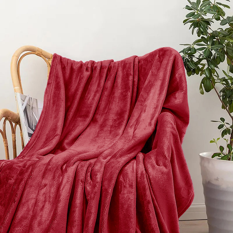 Couverture , Lit double, Rouge