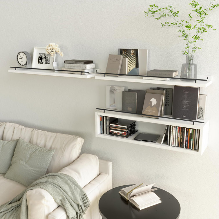 Towel Racks for Bathroom,Floating Shelves for Wall 24 inch with Cube Shelf,Set of 3