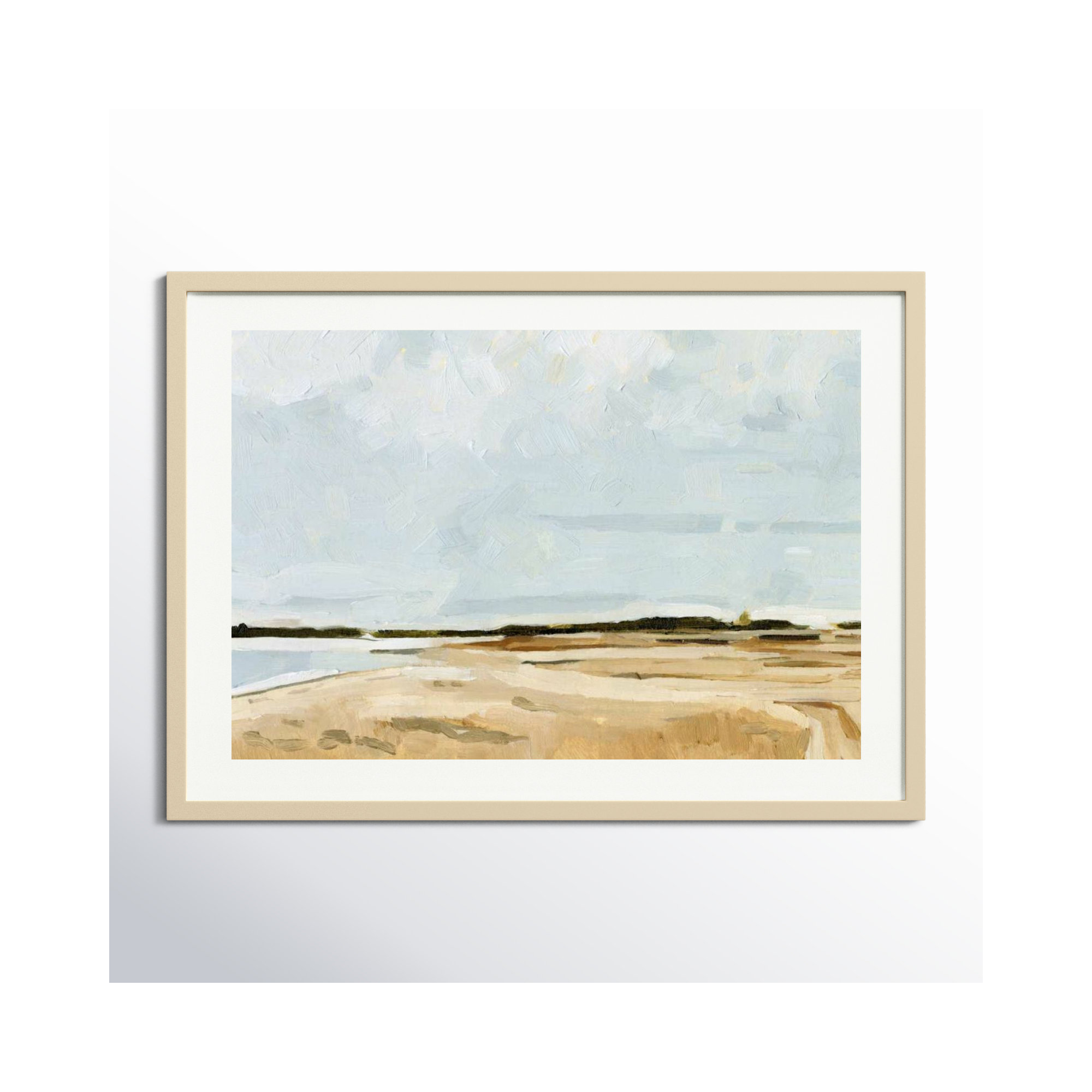 Quiet Coast I by Emma Caroline, 31" H x 43" W, Natural Framed Paper