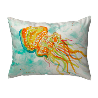 Jellyfish Outdoor Reversible Throw Pillow
