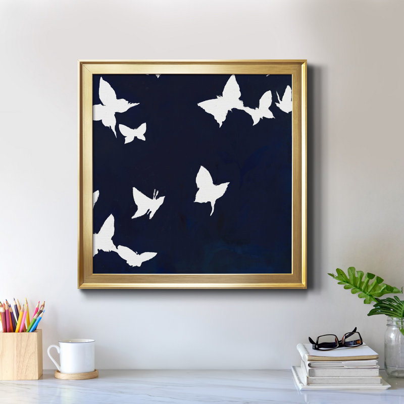 «All Aflutter IV», reproduction d'art sur toile encadrée, Cadre noir, H 17,5 po x l 17,5 po x P 1,5 po
