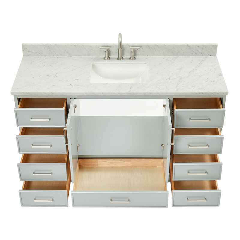 Meuble-lavabo simple avec plateau Abita 61, Gris