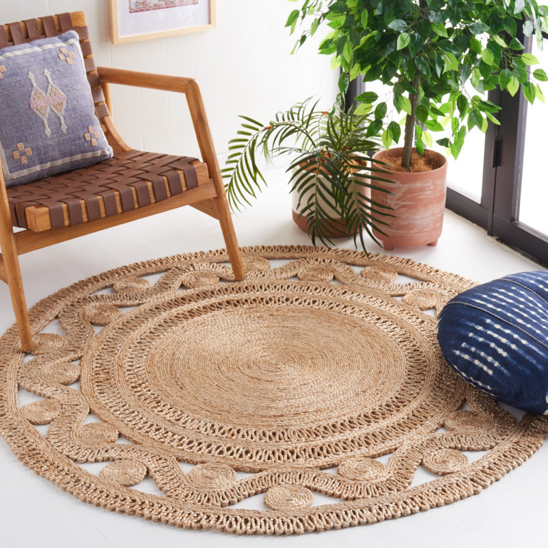Tapis naturel en fibre naturelle 171, Rond 5 pi