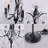  Farmhouse Tranditional Crystal Table Lamp 5-light Black Craft Candelabra Lighting Fixture