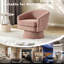Fauteuil d'appoint pivotant à 360 ° avec accoudoirs, tissu chenille confortable-786084486
