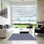 Tapis bleu à carreaux en laine-601629392