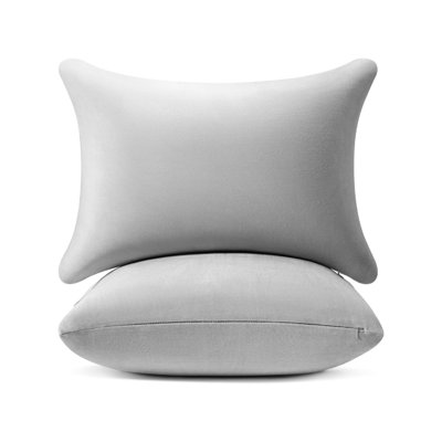 12 × 20 Pillow Insert (Pack Of 2) Memory Foam Lumbar Support Throw Pillow Sham Rectangular(Grey)