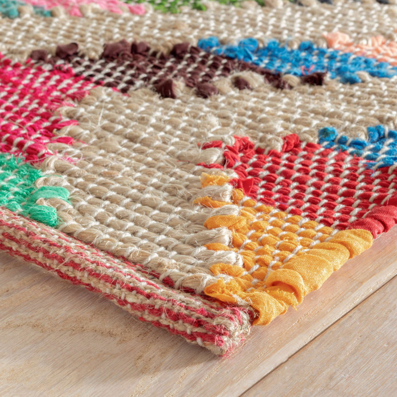 Tetra Chindi Multi Handwoven Jute Rug, Rectangle 5' x 8'