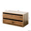 Rangement empilable pour livres et rangement - Organisateur 2 tiroirs, 28,24 * 13,39 * 14,45 pouces, finition noyer, panneau de particules + armoire de présentation, tiroirs, couleur, fabriqué en
