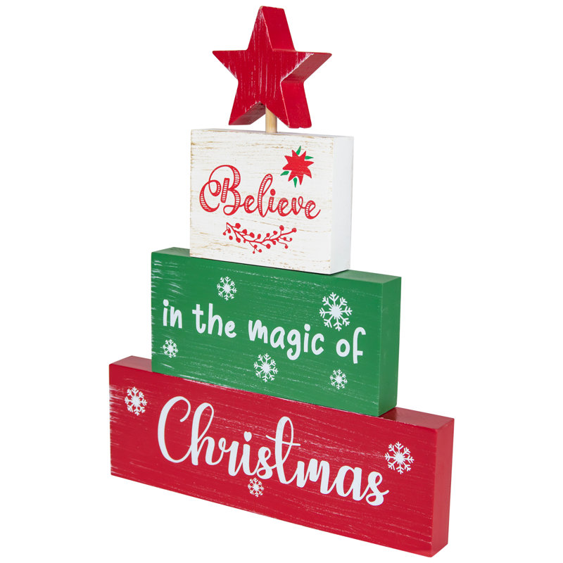Panneau en bois Believe In The Magic Of Christmas - 12,5 po