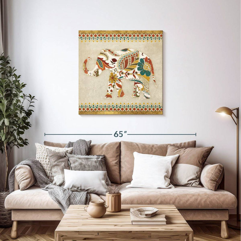 Brampt Boho Elephant II, 36" H x 36" W