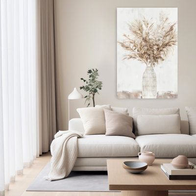 Pampas Vase I Delicate Elegant Serene Art