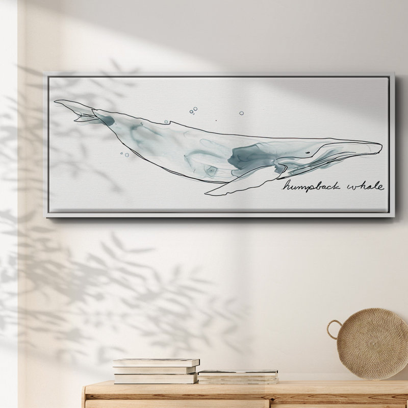 Whale II- Framed Canvas, 24" H x 60" W