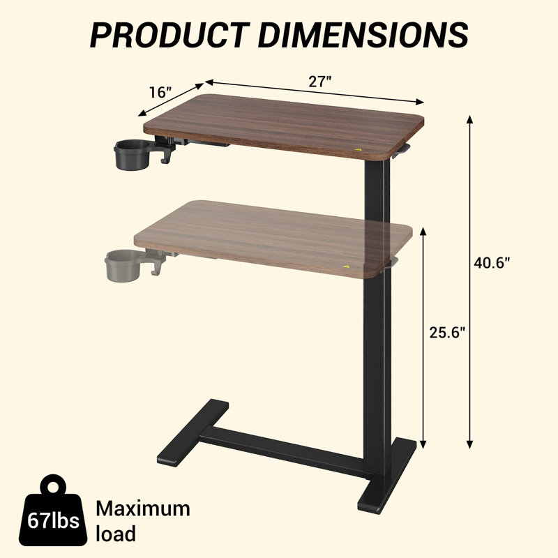Metal Base Computer Desk, Brown/Black