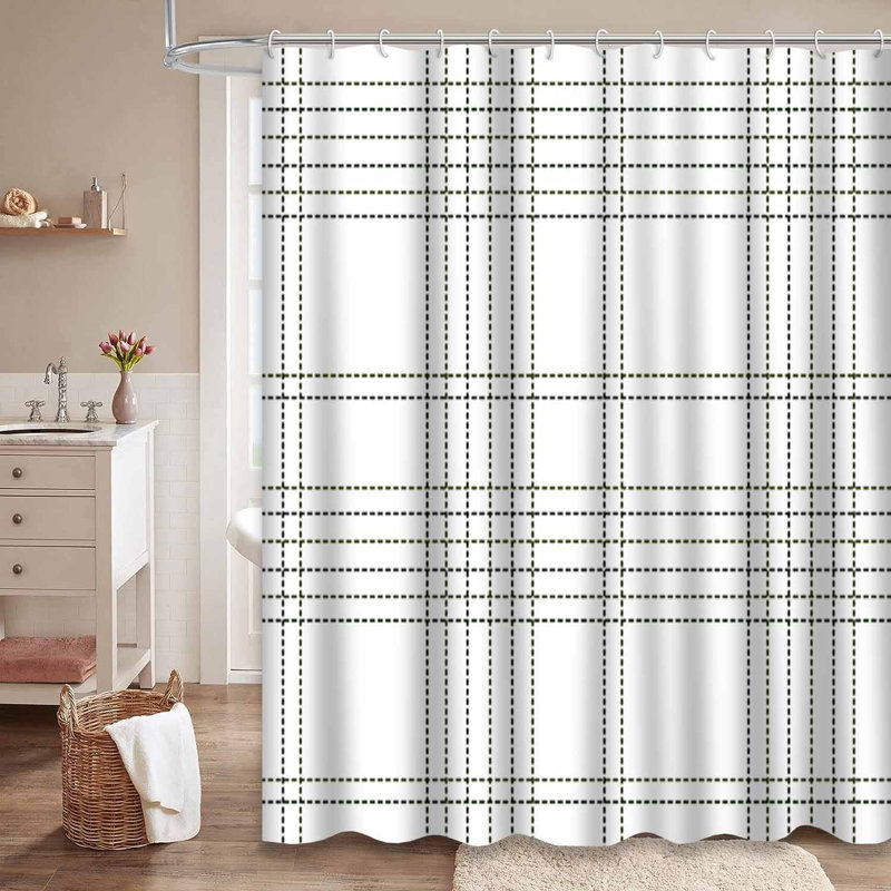 Rideau de douche Tartan, L 72 po x l 84 po