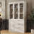 79.9" H 3-Drawer China Cabinet With Glass Doors