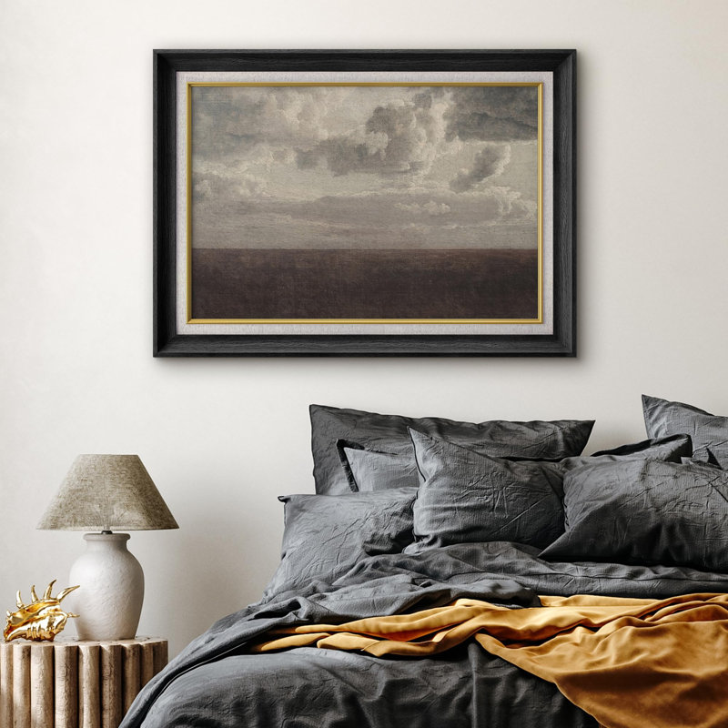 «Clouds Pastel Storm Cloud Landscape», impression sur papier, Cadre noir, Pas de tapis