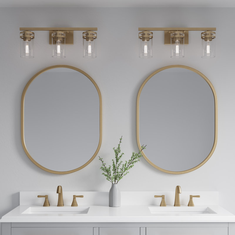 Meuble-lavabo 3 lumières Lunden, H 9 po x l 22 po x P 6,5 po, Trois lumières