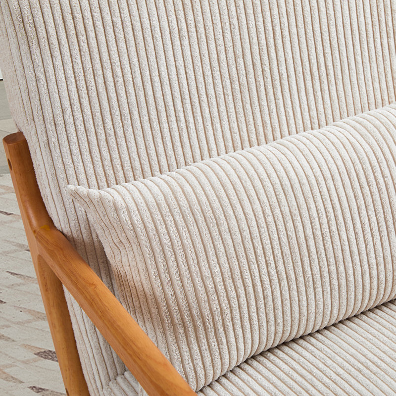 Fauteuil d'appoint Corduroy, Velours côtelé beige