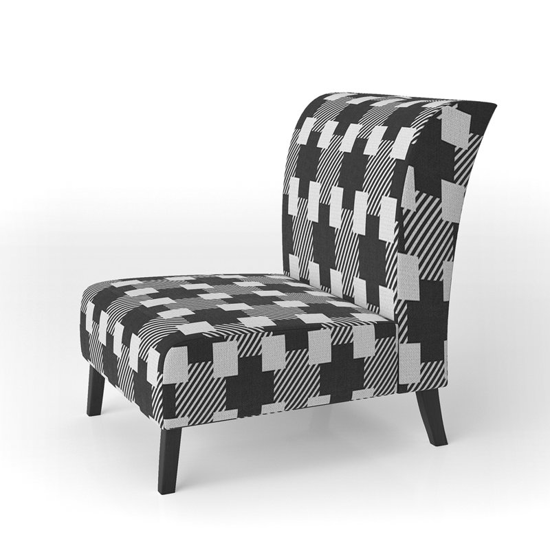 Fauteuil de chambre rembourré Mid-Century à motif géométrique II