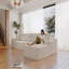 Siège modulaire modulaire pour canapé, canapé rembourré et compressé pour le salon, la chambre à coucher, un appartement, aucun assemblage requis, combinaison gratuite de 4 pièces, tissu en velours côtelé moelleux, blanc-724282016-724282019