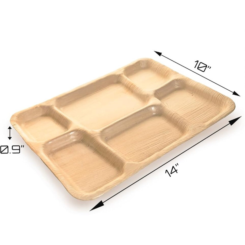 Plateaux jetables à 6 compartiments - compostables